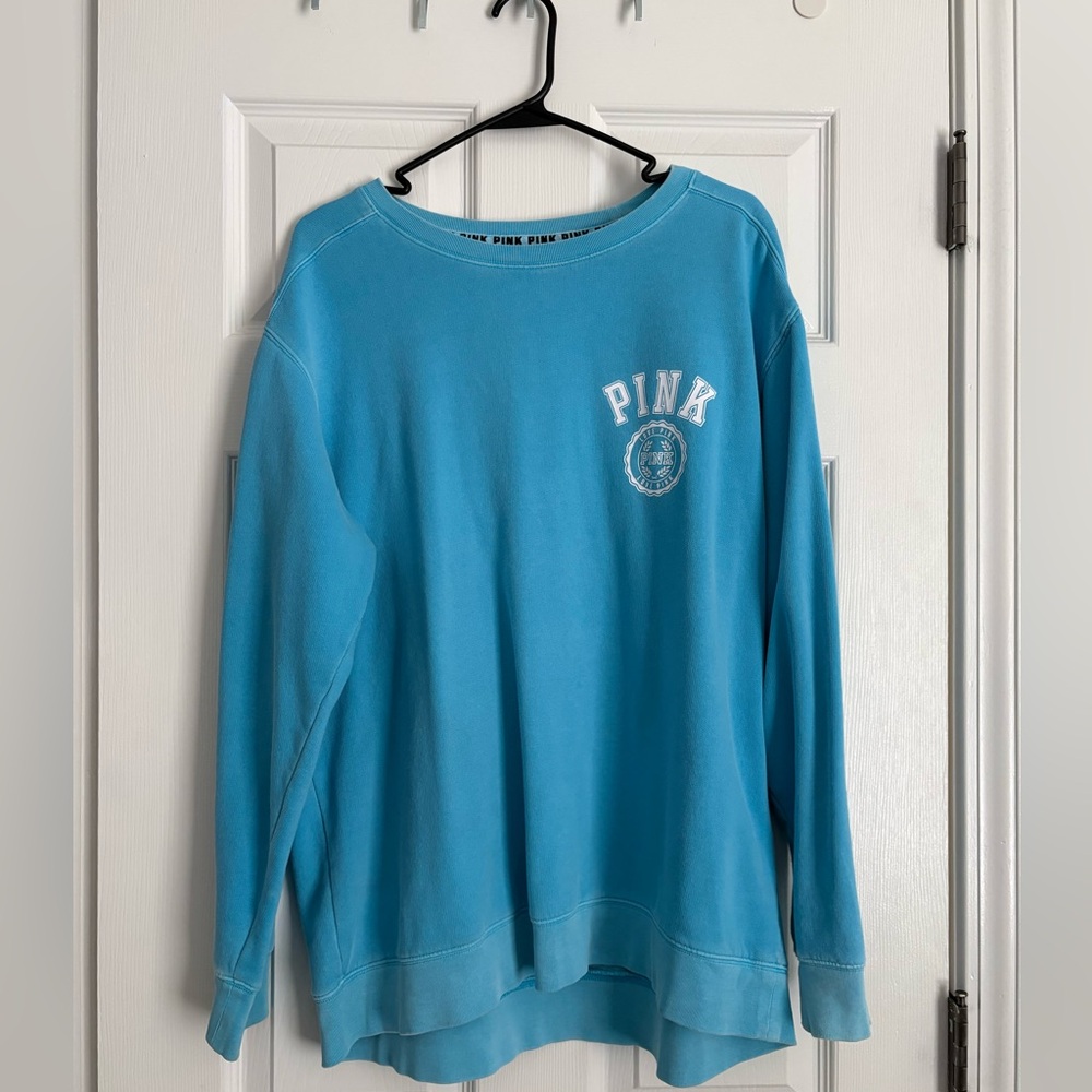 PINK Victoria's Secret Blue Crewneck Sweater